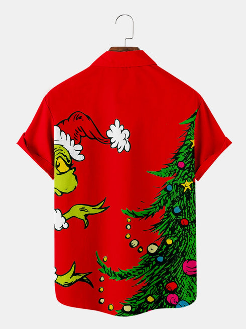 Men's Christmas Funny Graphic Short Sleeve Hawaiian Shirt